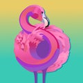 Card with pink Flamingo